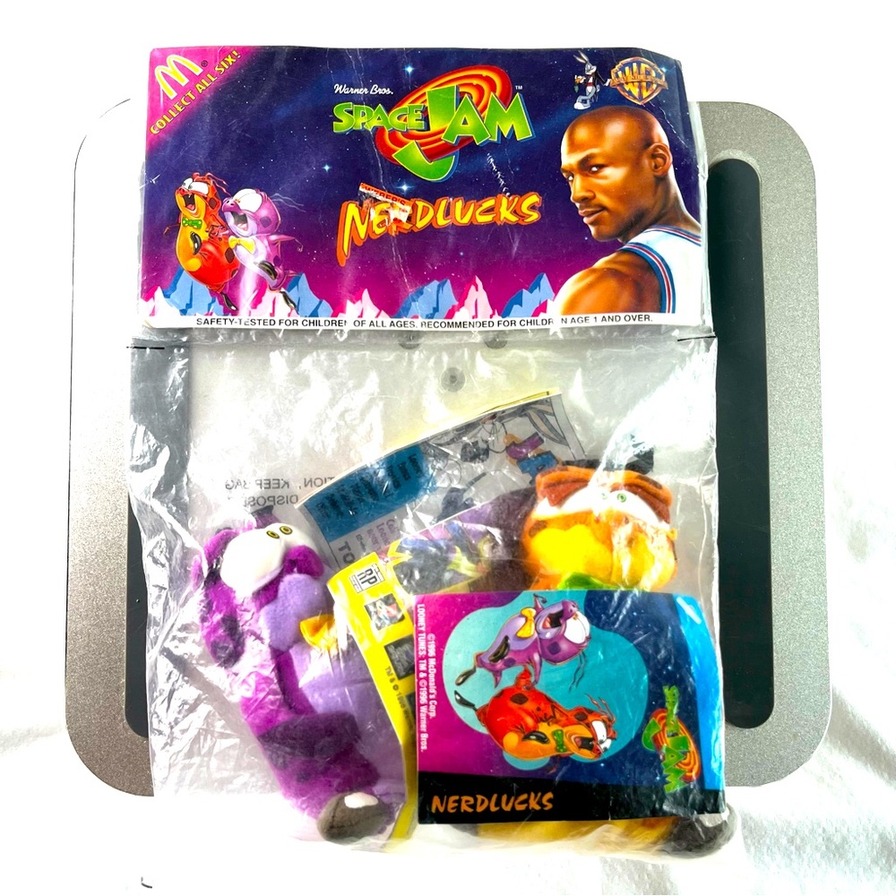 Vintage Warner Bros Space Jam Nerdlucks McDonald's Plush figures 1990s Jordan